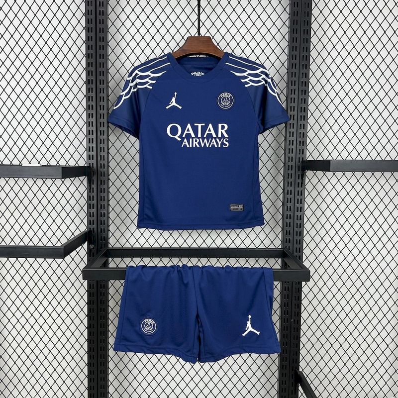 PSG Soccer Jersey Fourth Away Kids Kit Jersey+Short 2024/25