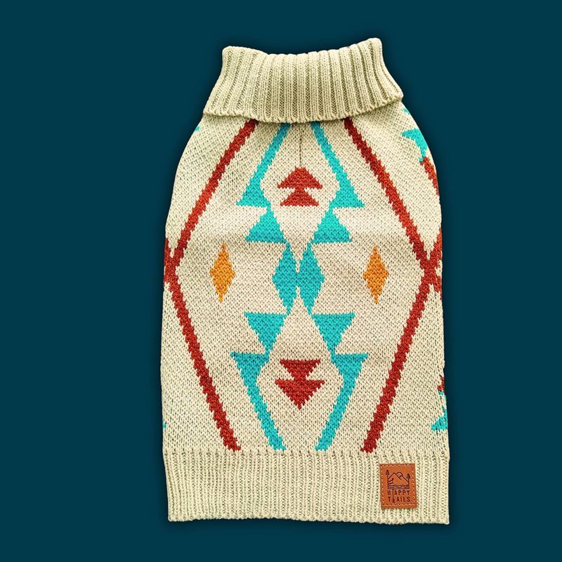 Cozy Acrylic Dog Sweater for Outdoor Adventures—Breathable & Insulating Knit—Classic Fit—Backpacking Gear for Dogs—Dog Hiking Gear—Dog Camping Gear (Small, Mountain)