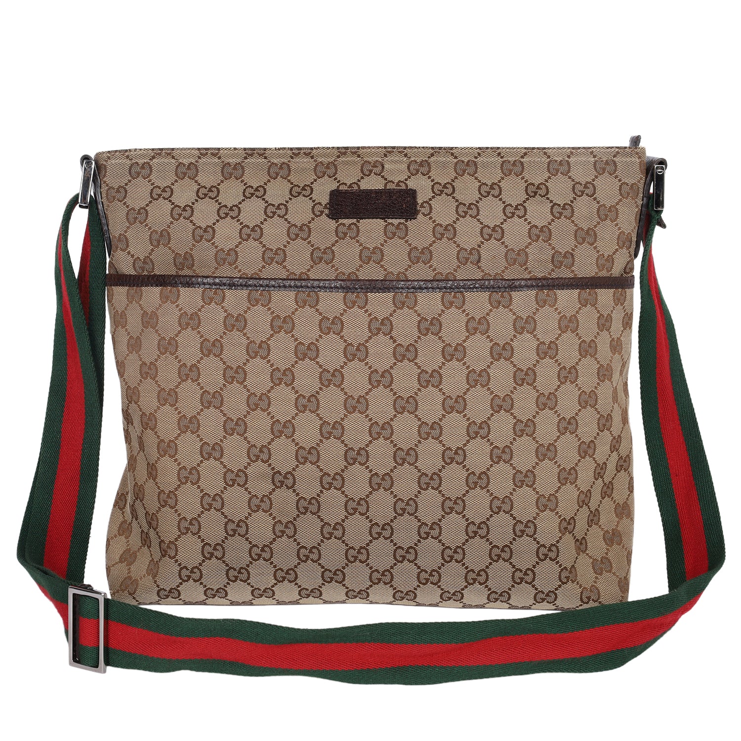 Monogram Web Medium Flat Messenger Bag