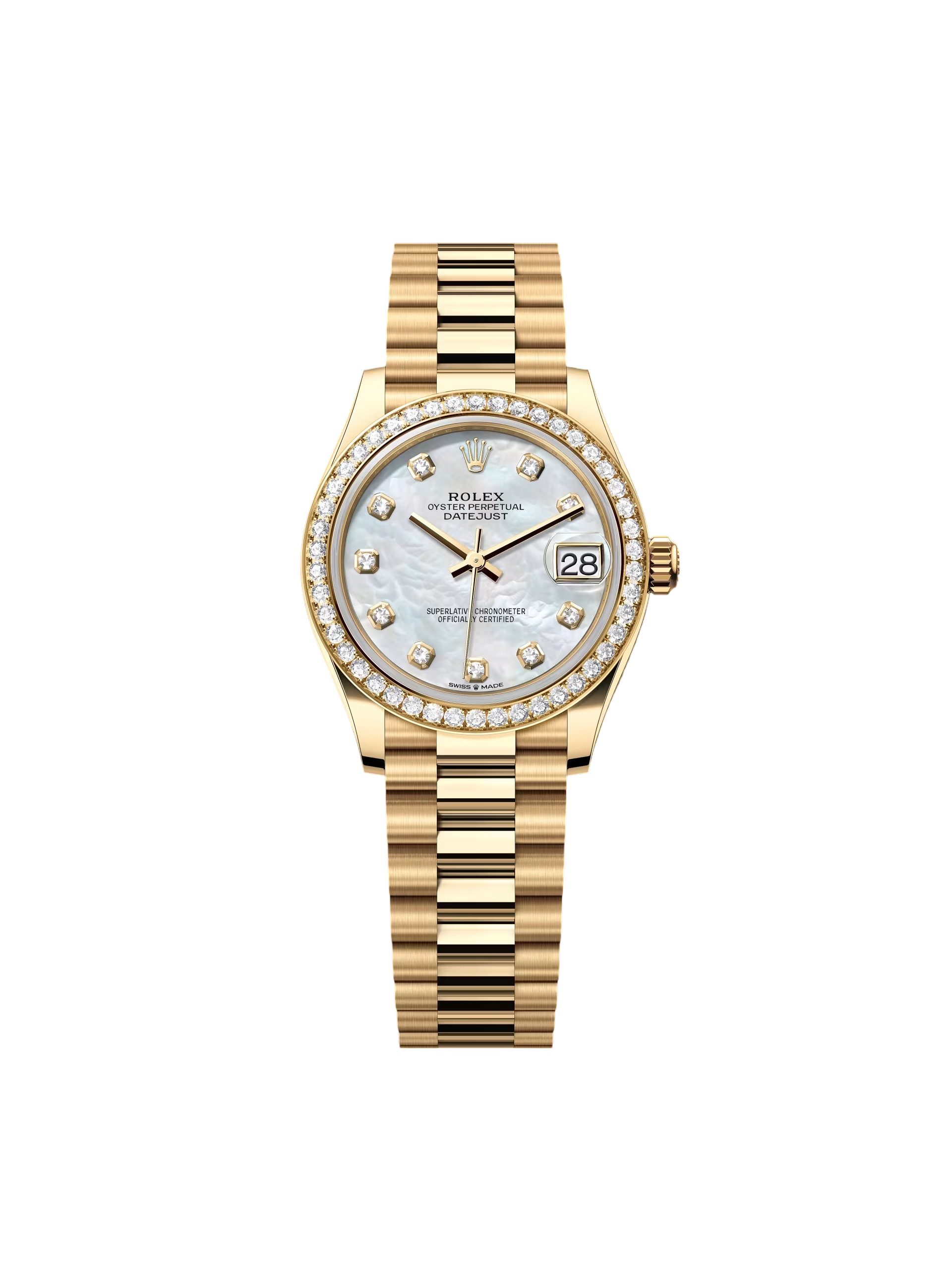 [2026 Mirror Grade]RLX Datejust m278288RBR-0006 White Mother-of-Pearl 31mm Dial President Bracelet Watch