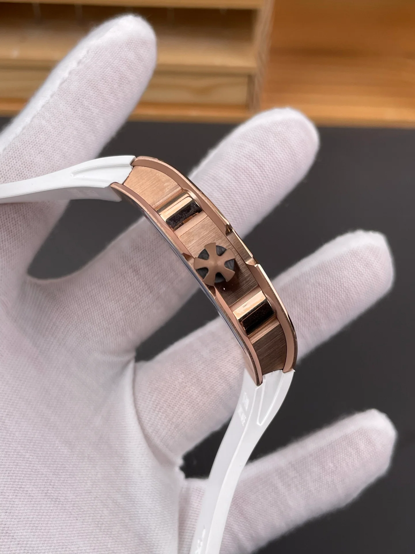 RM67-01 Full Diamond Rose Gold Case