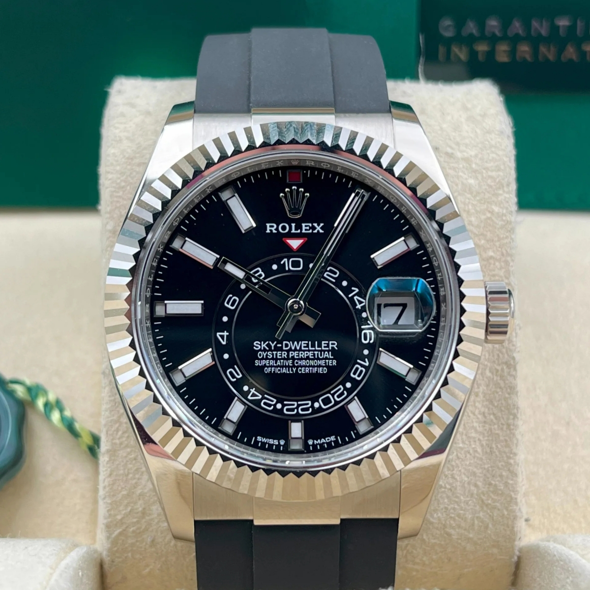 [2026 Mirror Grade]RLX  Sky-Dweller 42mm White Gold Black Dial Oysterflex - 336239