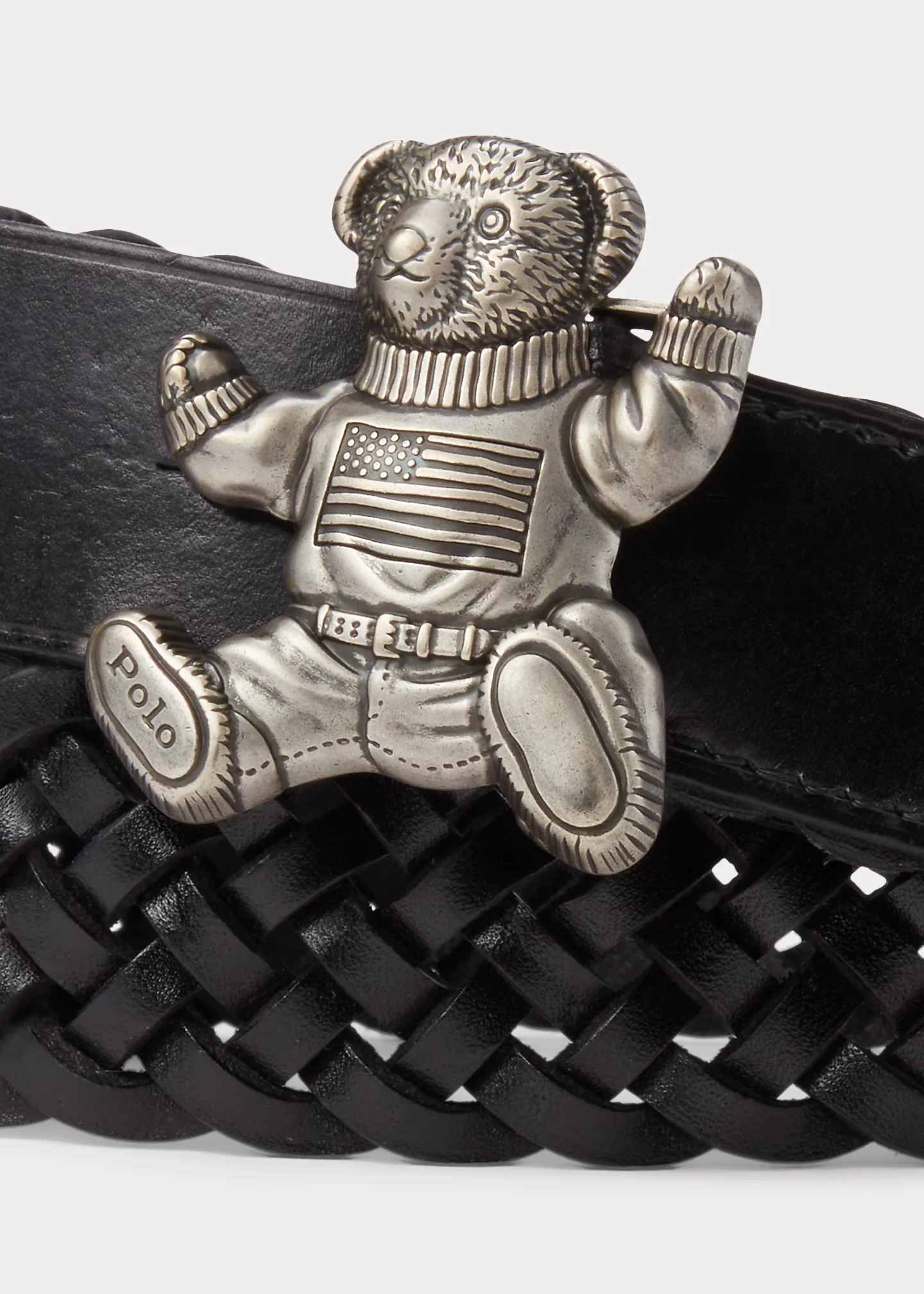 Polo Bear Braided Leather Belt