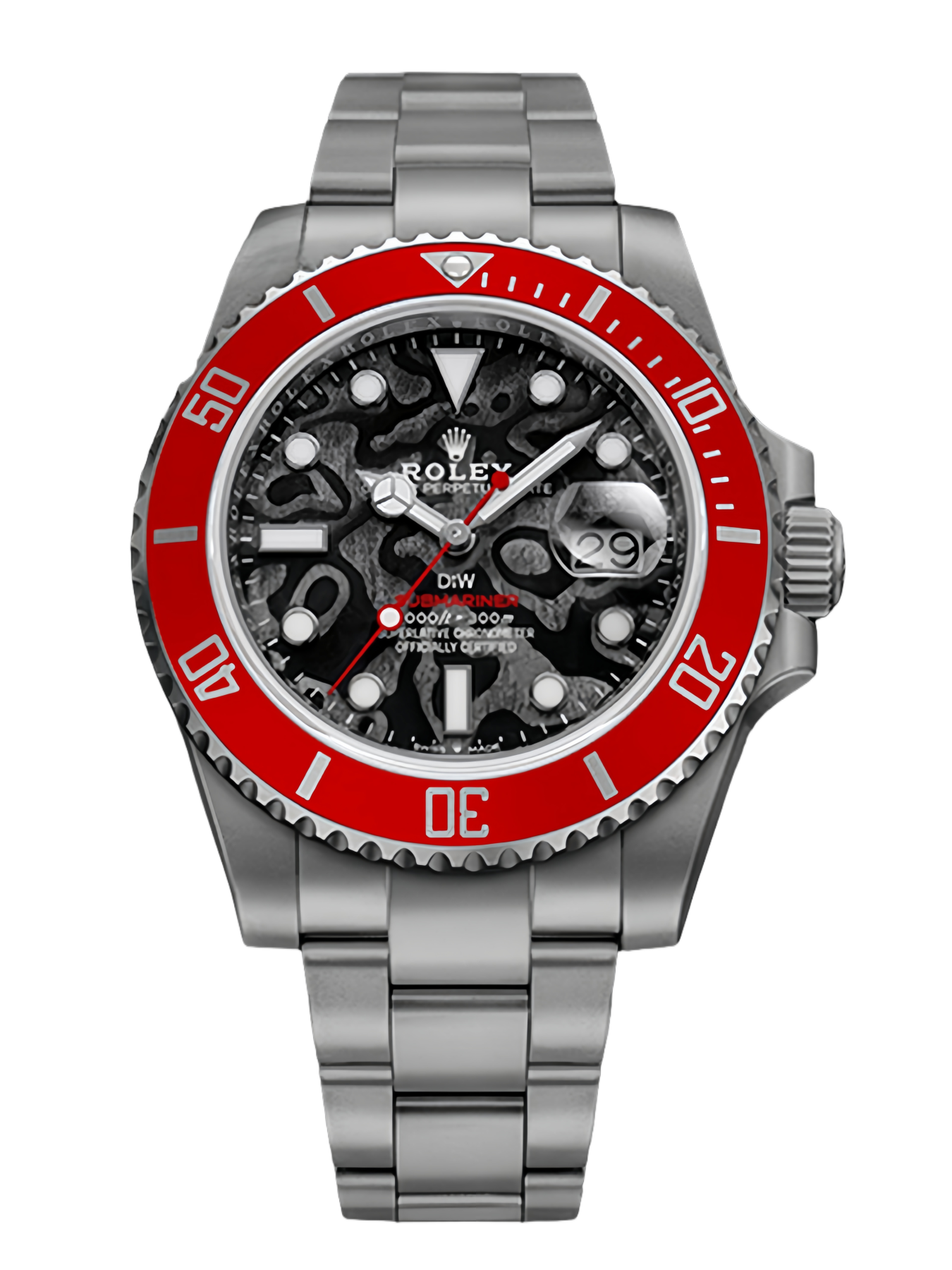 [2026 Mirror Grade]Rolex Submariner DIW Persimmon Orange Black Dial Ceramic Red Bezel 116610LN