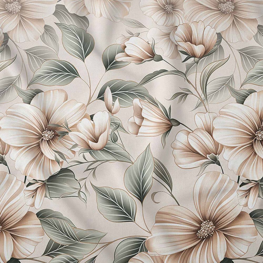 HOME SATIN Pościel satynowa 140 x 200 cm Home Satin, beżowa w kwiaty