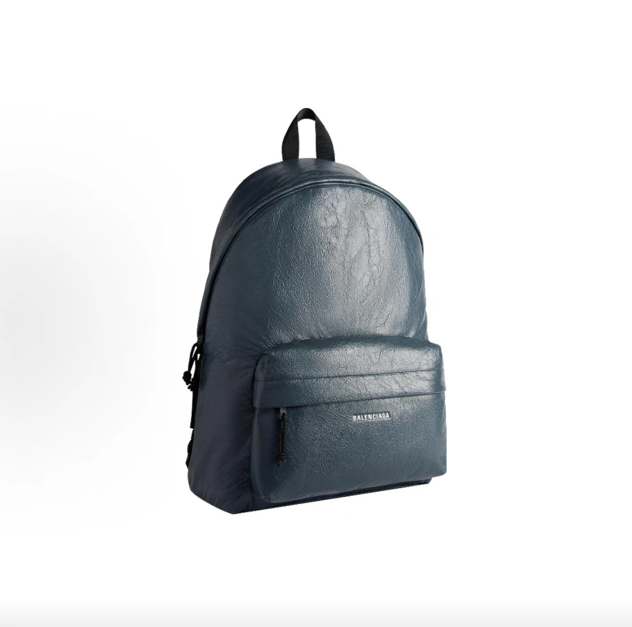 Balenciaga Explorer Crinkled Leather Backpack Navy Blue