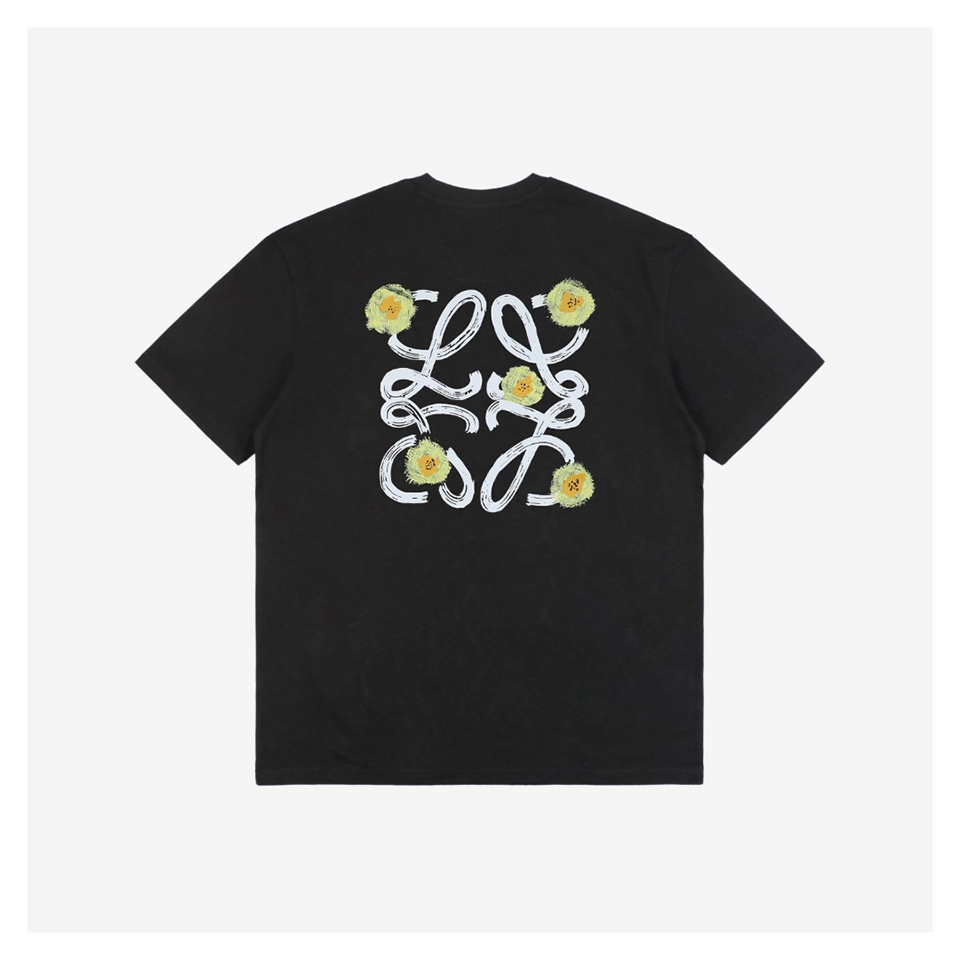 L Daisy Logo Print T-Shirt (White/Black)