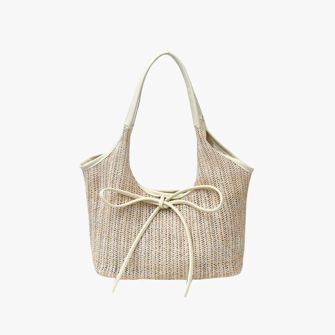 Ribbon Straw Tote