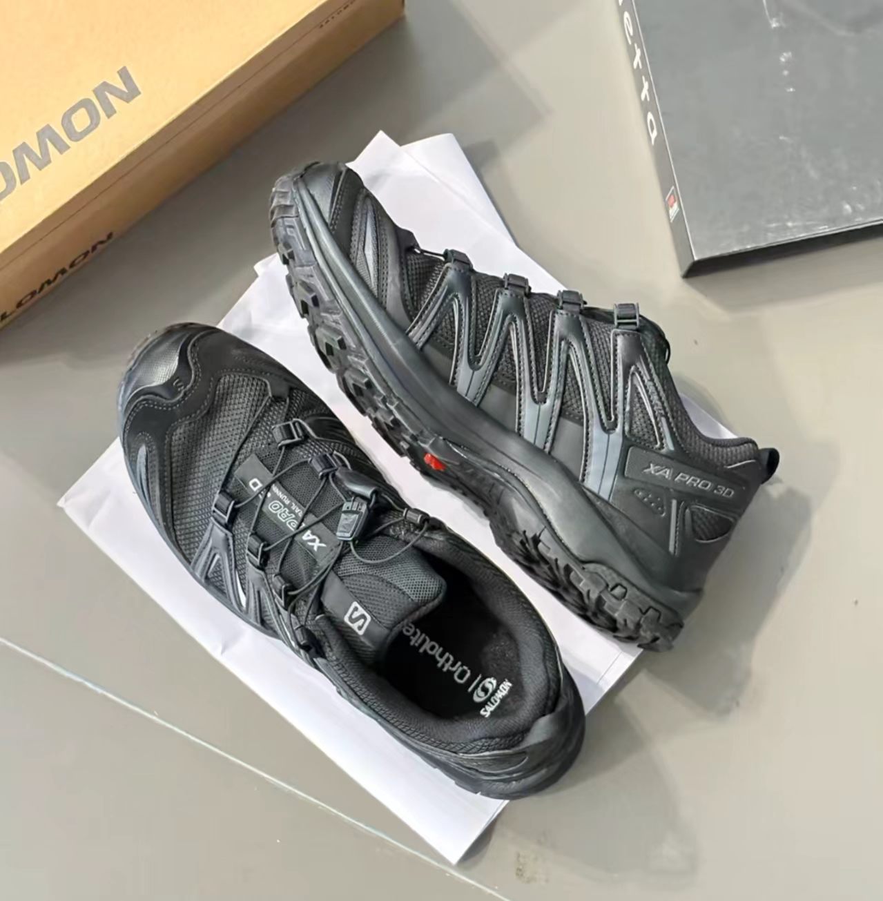 Salomon XA Pro 3D All Black Gore-Tex Mesh Hiking Shoes
