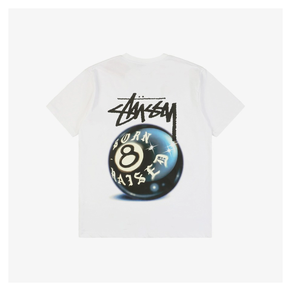 Stussy Sanskrit Black 8-Ball Graphic T-Shirt