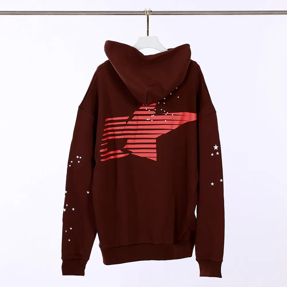 NWT SP5DER ARAIGNEE BROWN HOODIE