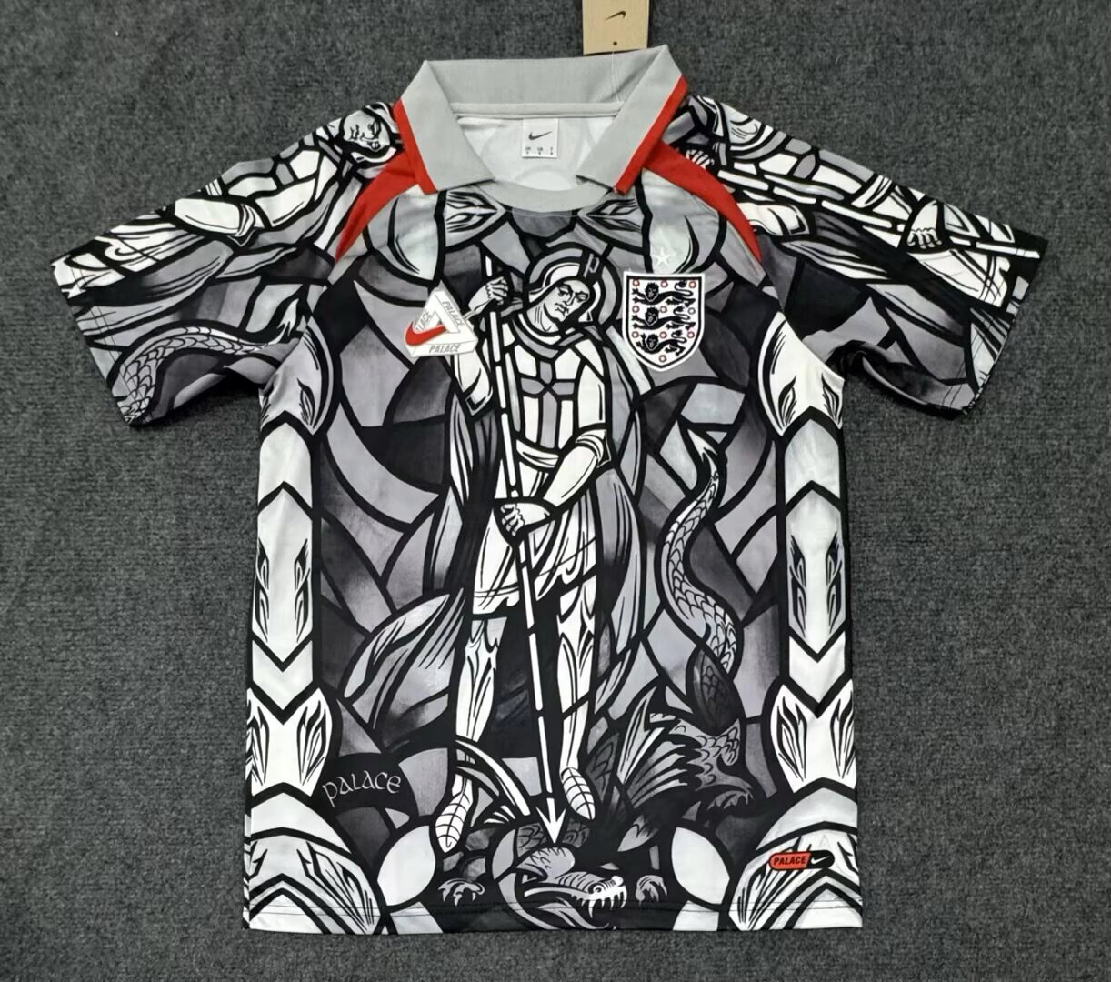2026 England Pre-Match Collaboration Edition Grey POLO Collar Shirt
