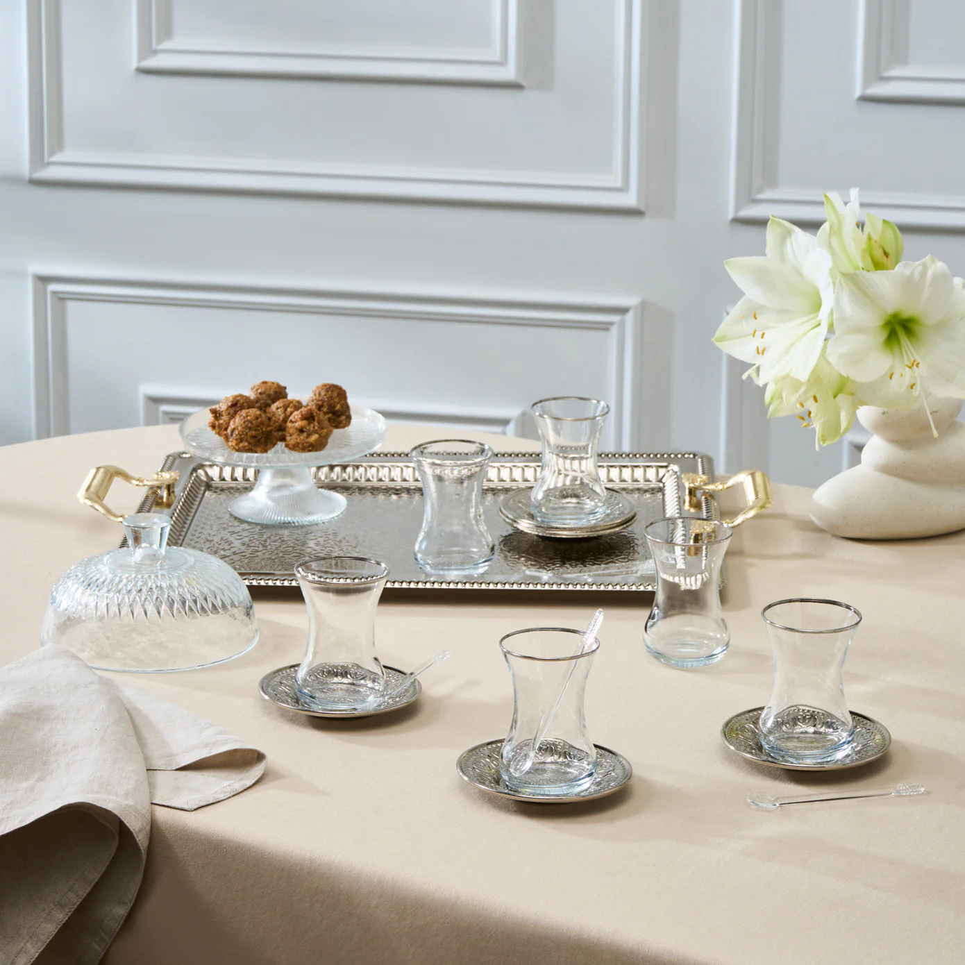 Karaca Deniz Service à thé 19 pièces pour 6 personnes