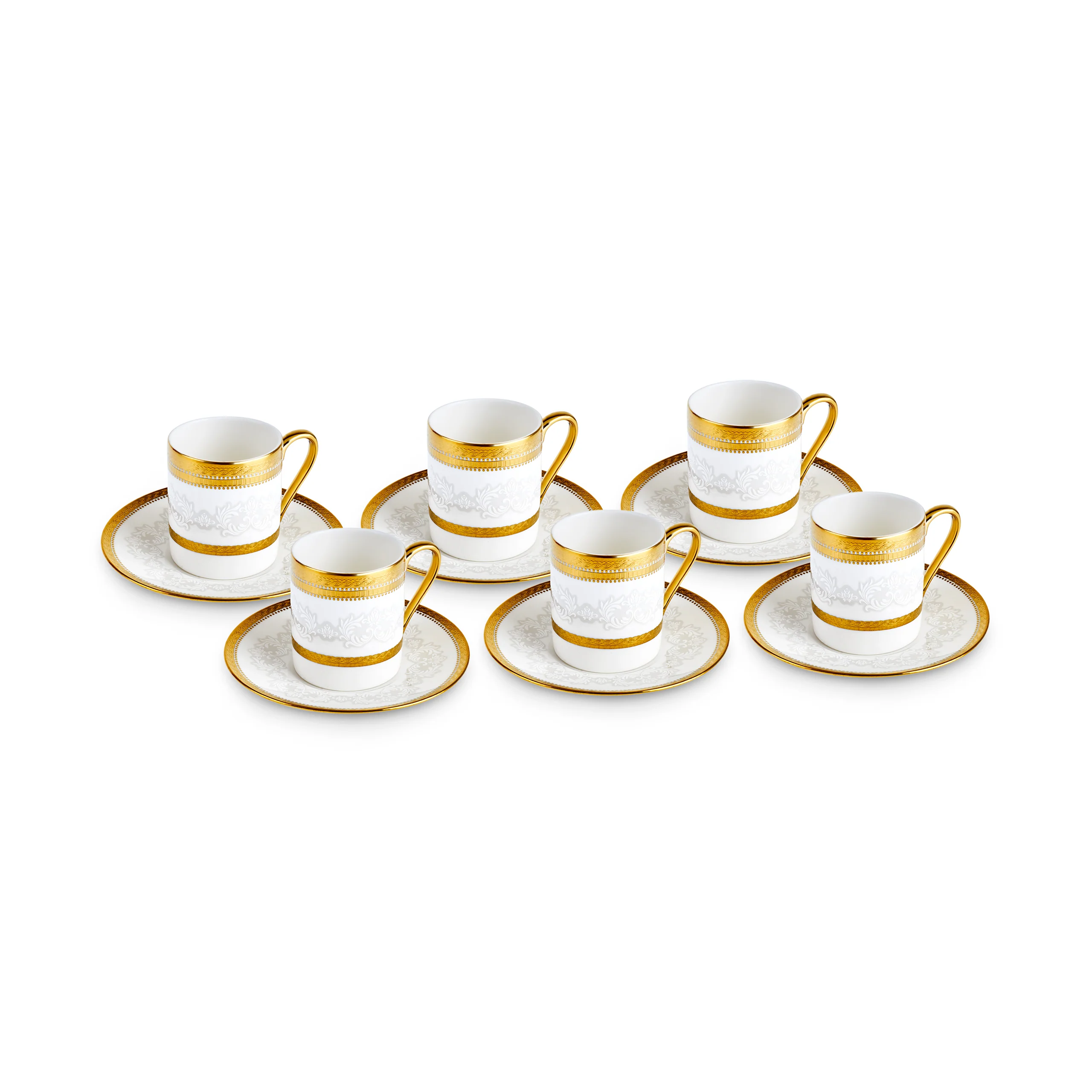 Ensemble de Tasses à Café Karaca Royal Bone Charlotte pour 6 Personnes, 90 ml