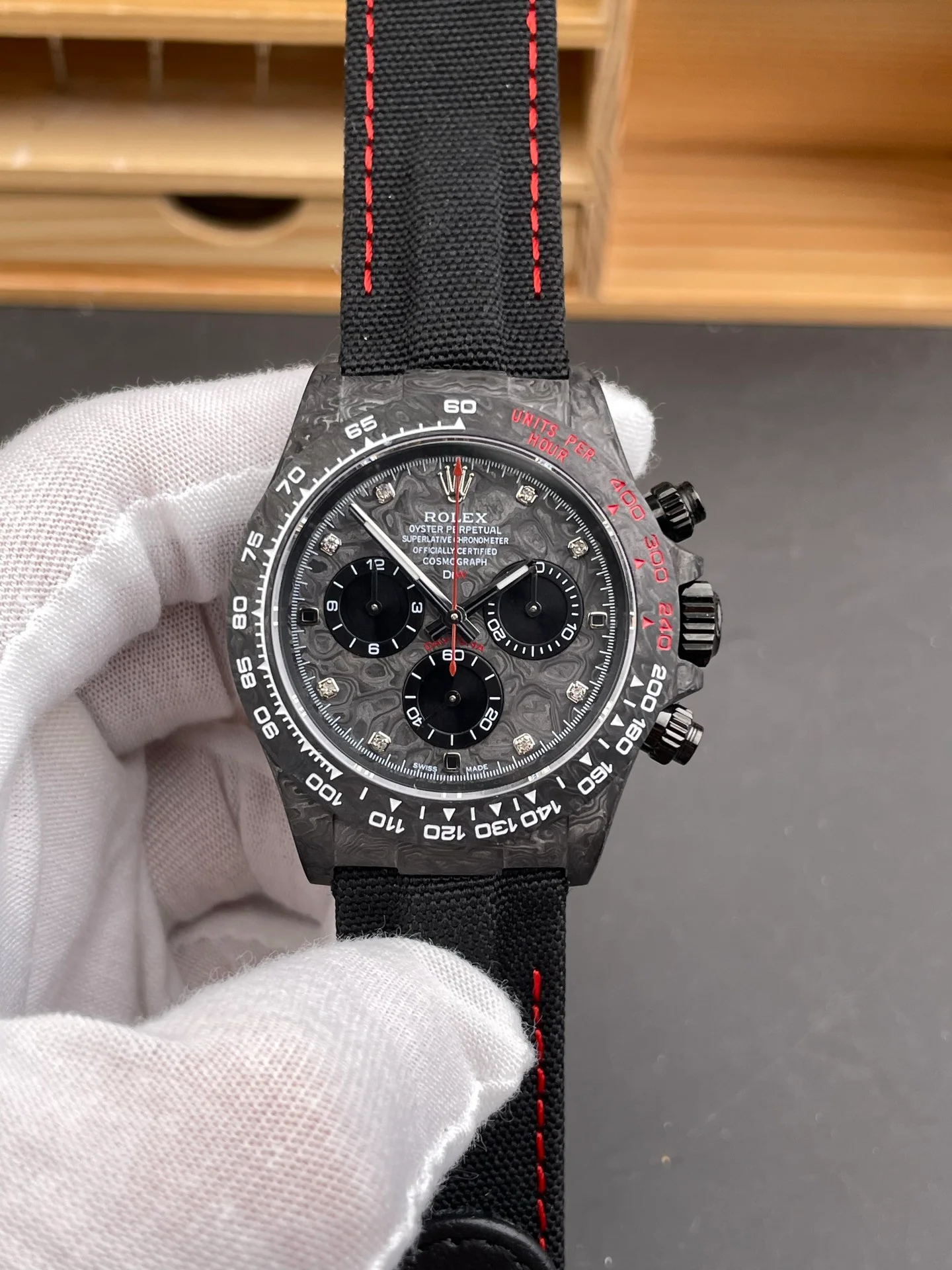 Carbon Daytona DIW Diamond Dial