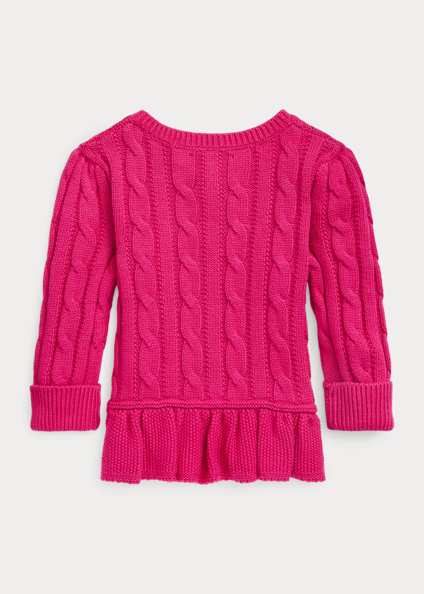 Cable Cotton Peplum Cardigan