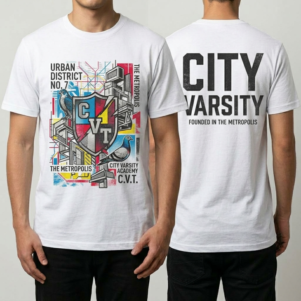 City Varsity Tee, Vintage Athletic Graphic T-Shirt, Unisex Streetwear Shirt CityTee2
