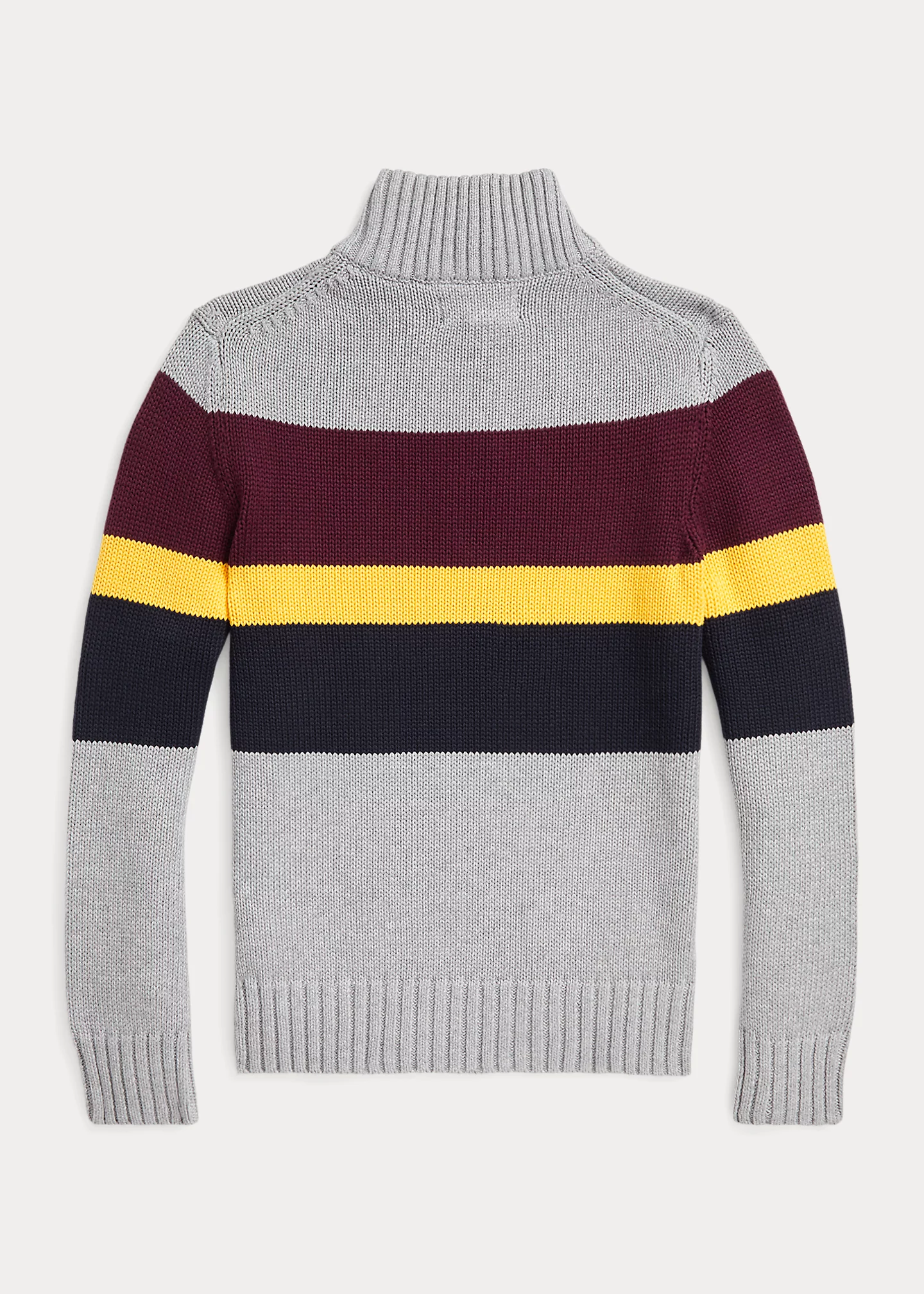 Striped Cotton Quarter-Zip Sweater
