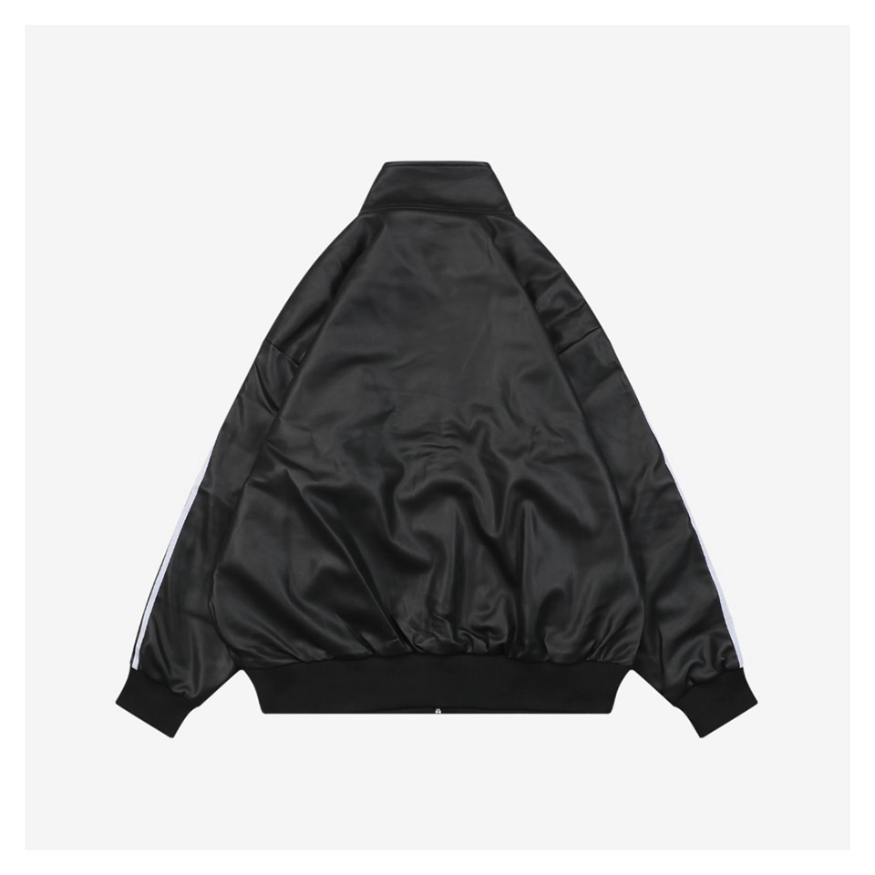 Adidas Black Label Trefoil Faux Leather Jacket