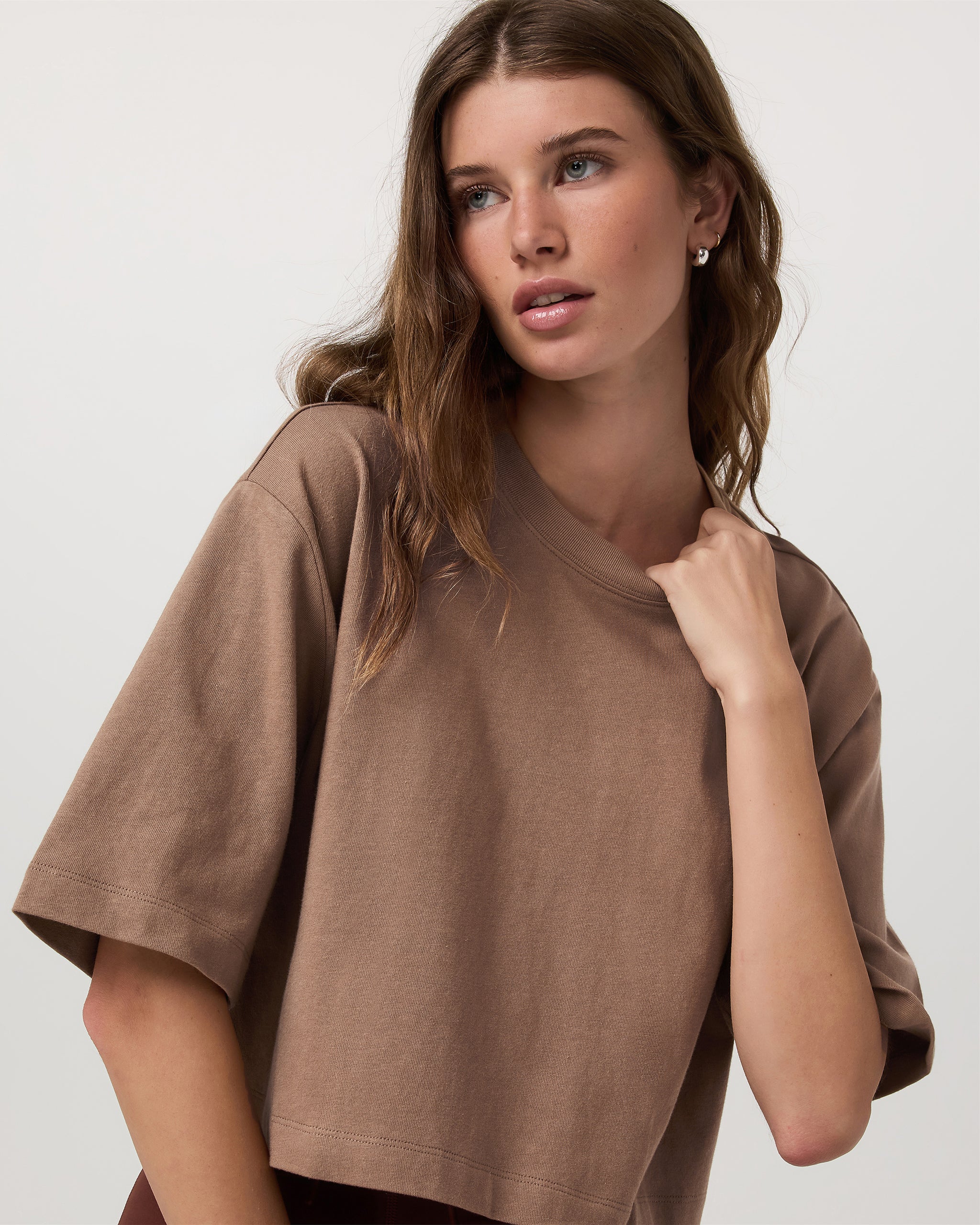 Short Sleeve Heavyweight Crop Cotton Tee