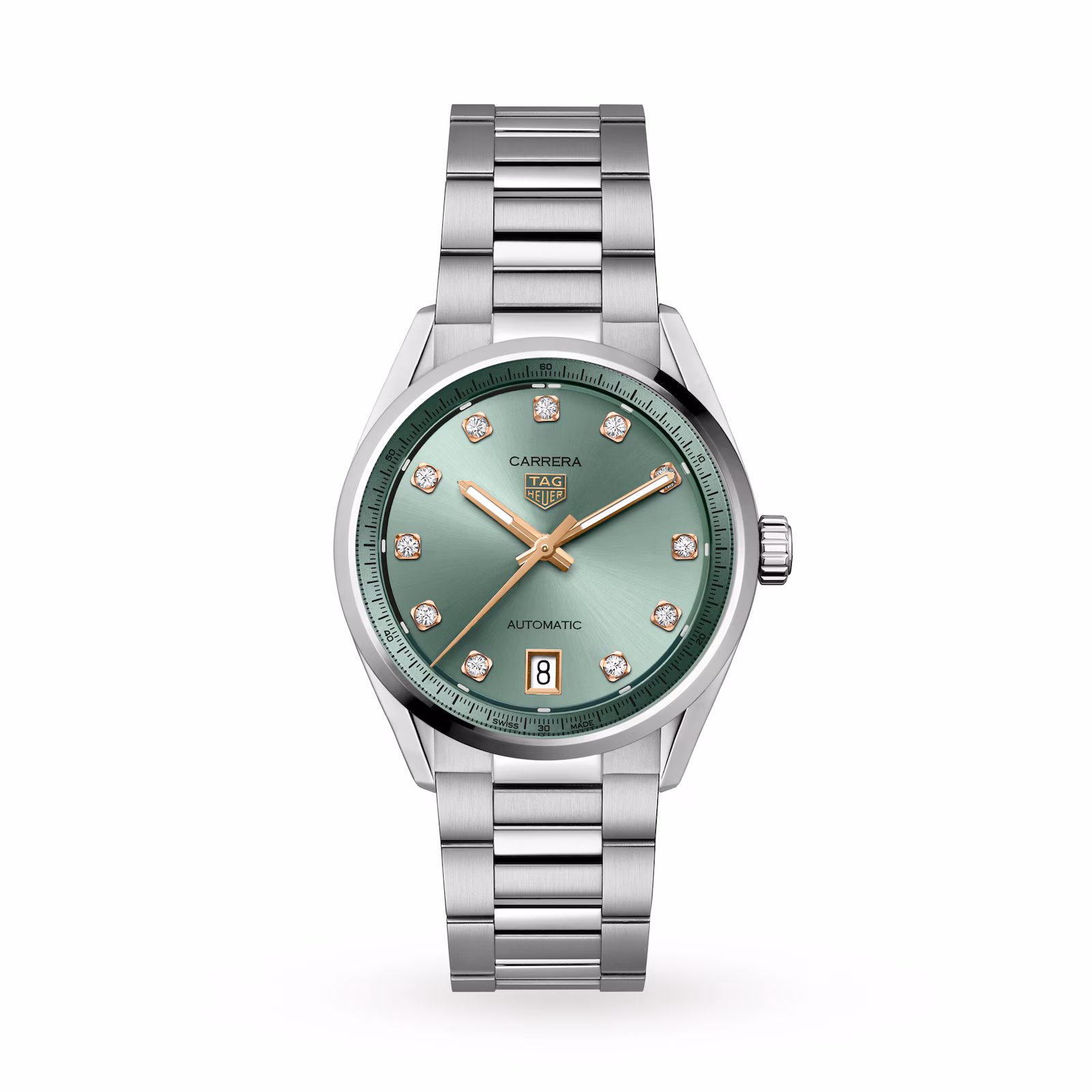 [2026 Mirror Grade]TAG Heuer Carrera Date 36mm Ladies Watch Green Diamond Dot WBN2317.BA0001
