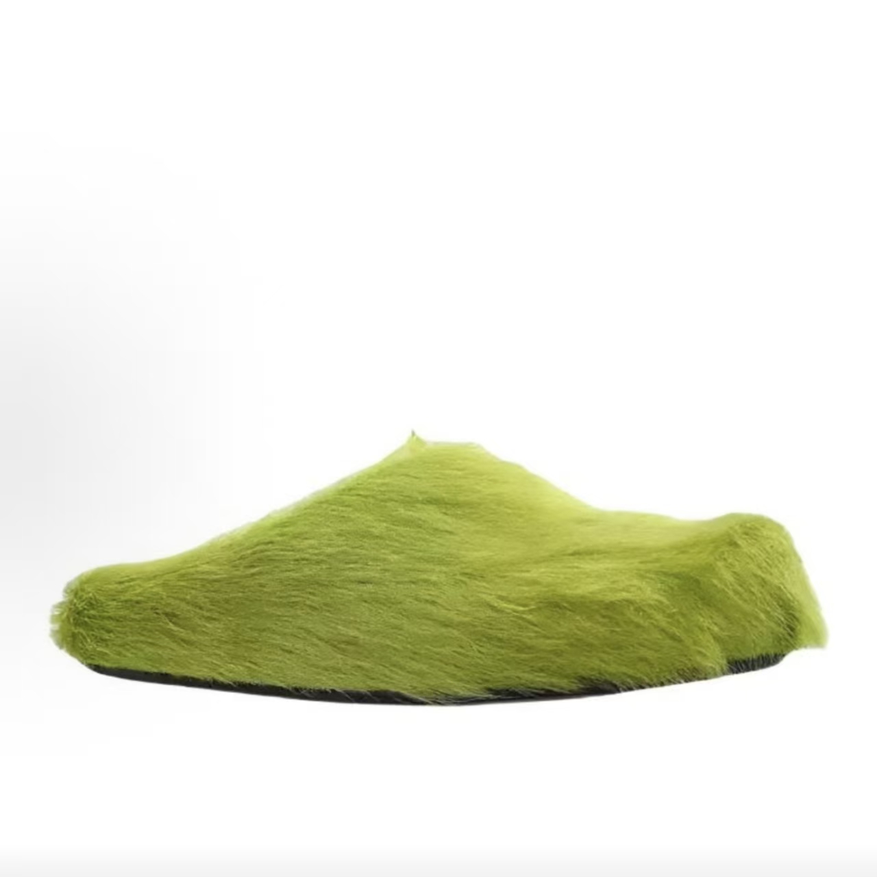 Marni Fussbett Sabot Lime Green Calf Hair Slippers