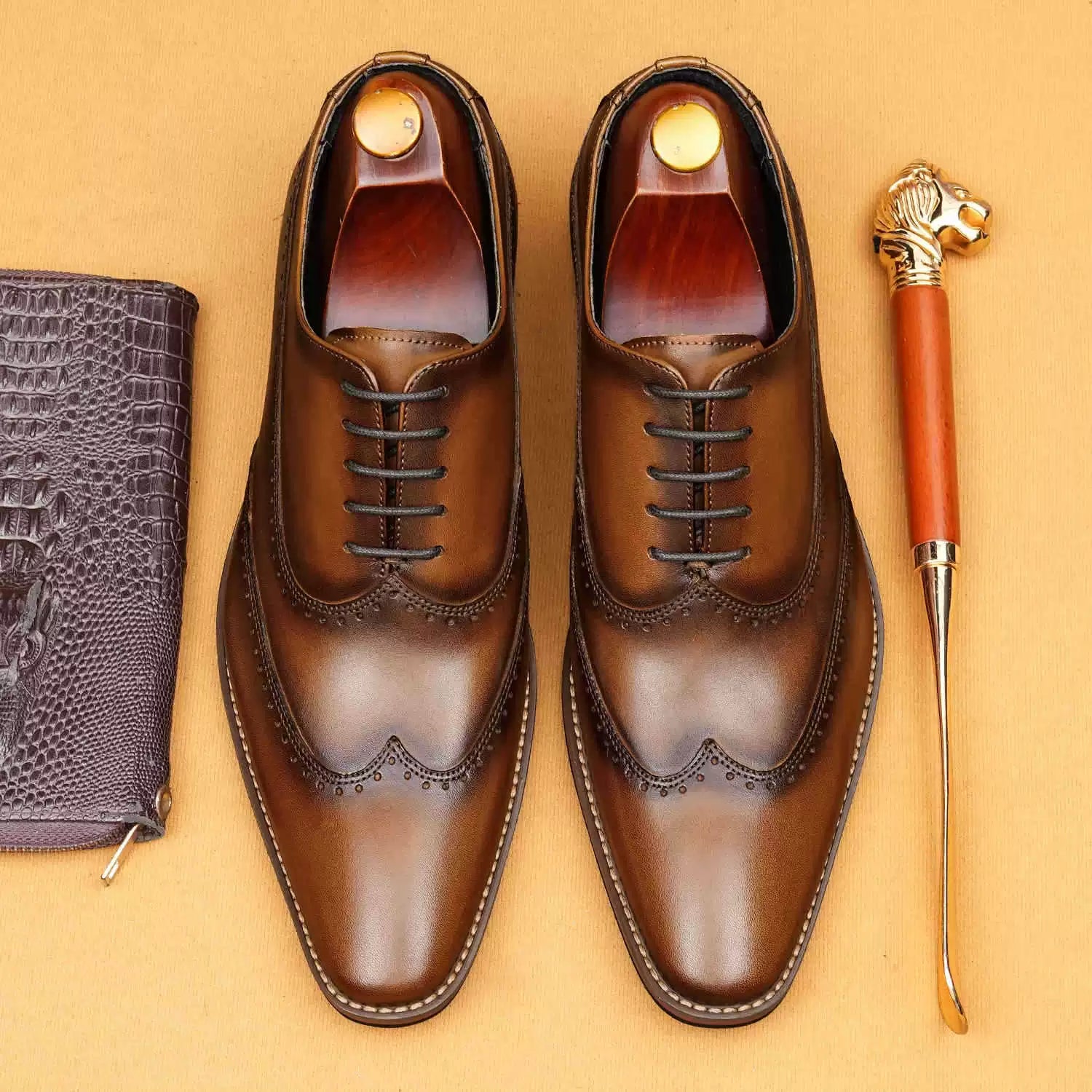 Men’s British Retro Genuine Leather Dress Shoes 65183
