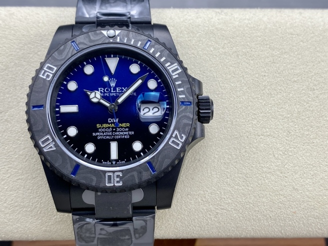 [2026 Mirror Grade]Rolex Submariner Diw 116610 PVD-DLC Stainless Steel Carbon Fiber Bezel Blue Dial