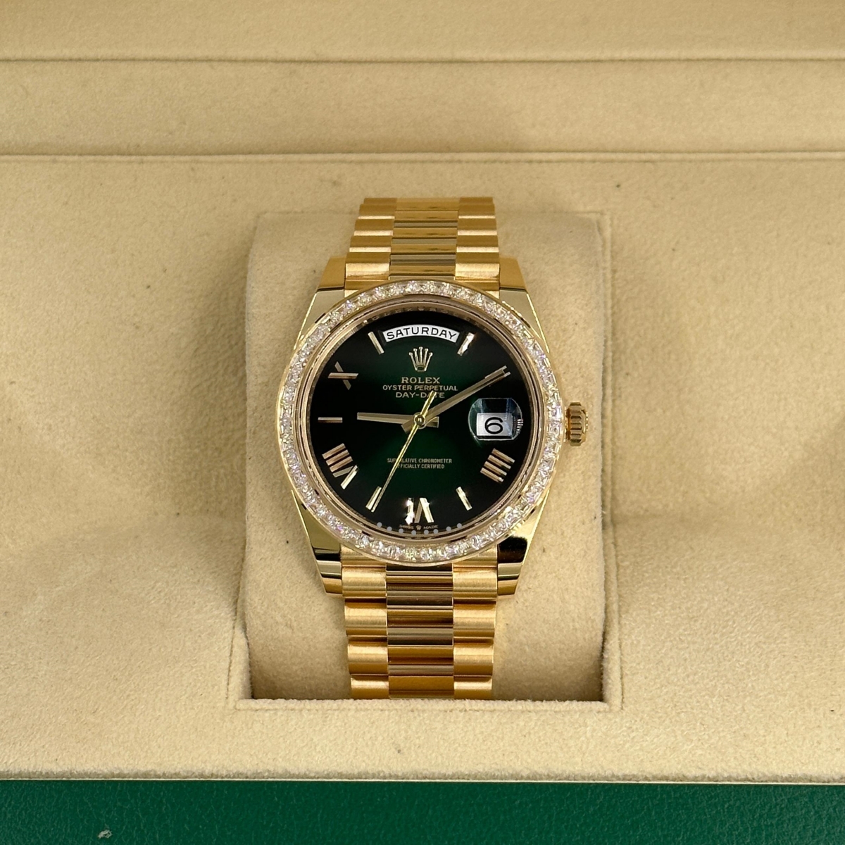 [2026 Mirror Grade]RLX Day-Date 40mm 228398TBR-0042 Green Ombré Dial President Watch