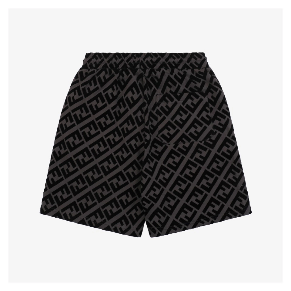 F Monogram Velvet Logo Pattern Shorts (Green/Black/White)