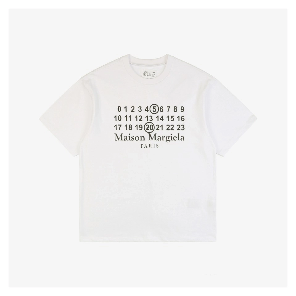 Maison Margiela “520” Number & Letter Print T-Shirt (Black/White)