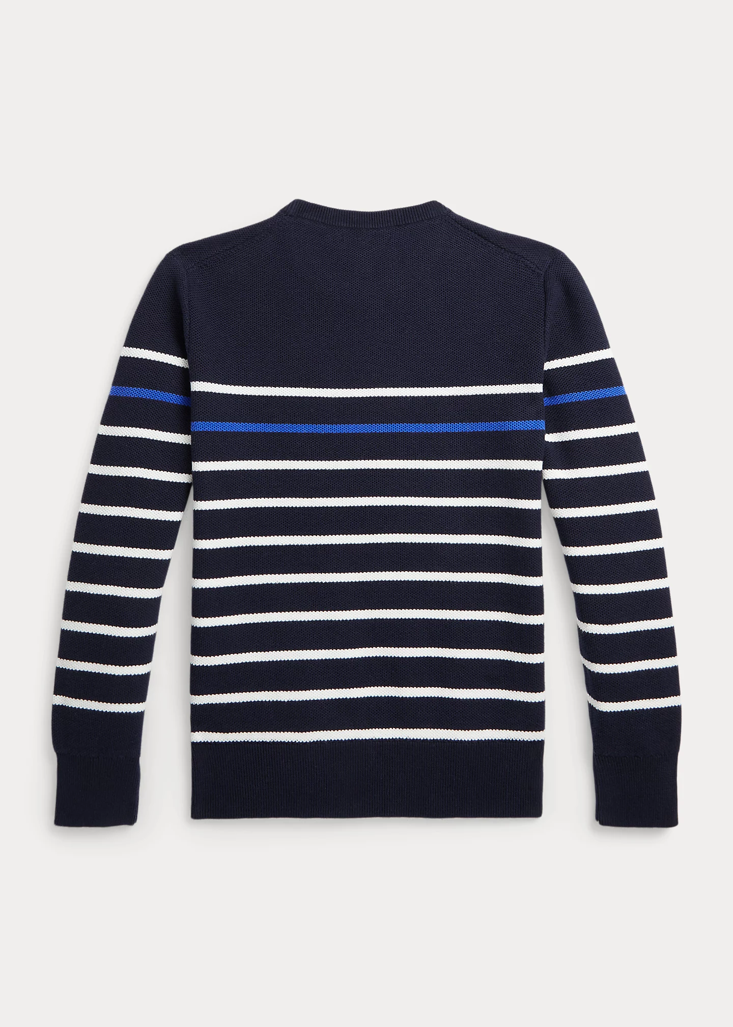 Striped Mesh-Knit Cotton Sweater