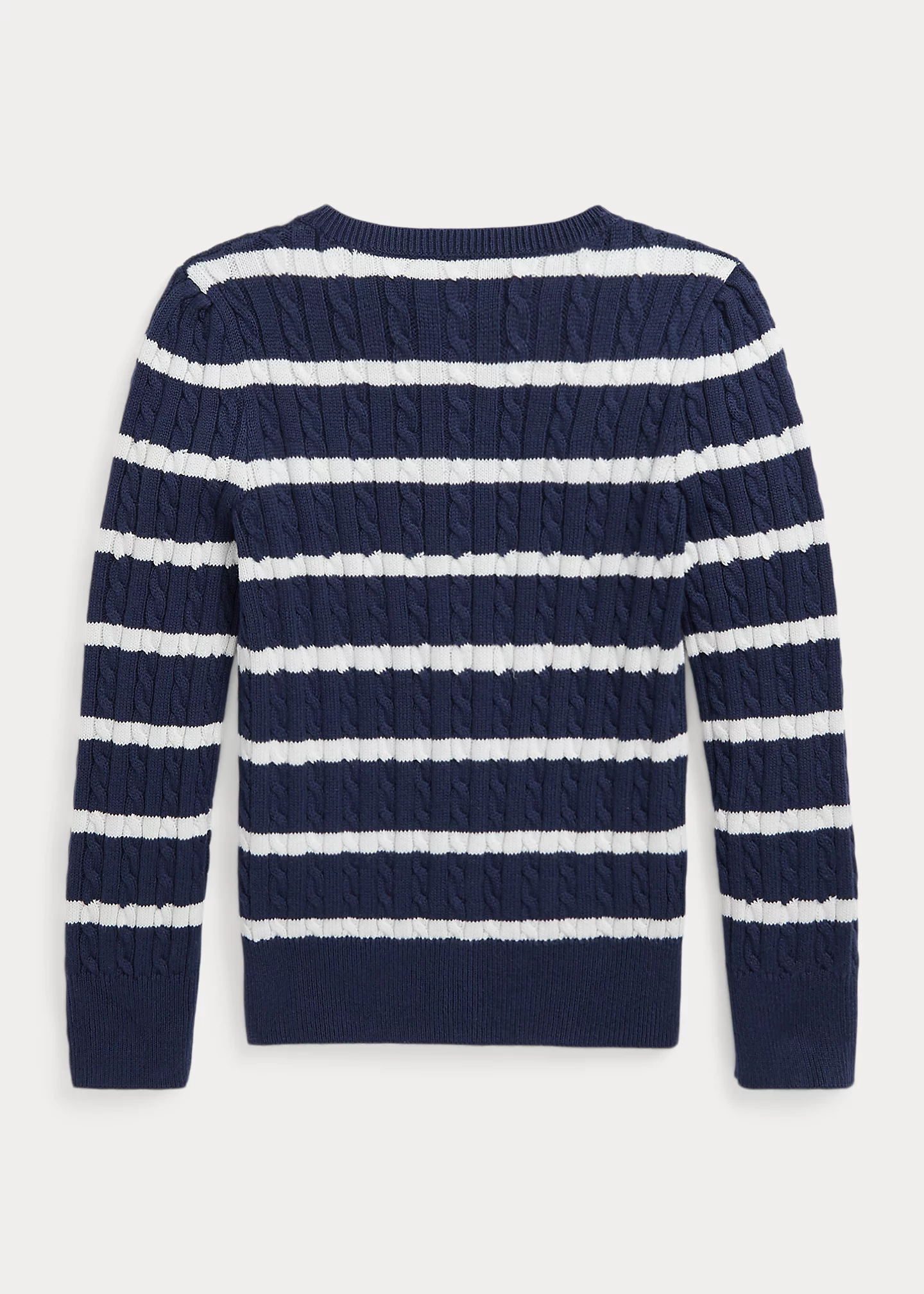 Striped Mini-Cable Cotton Cardigan