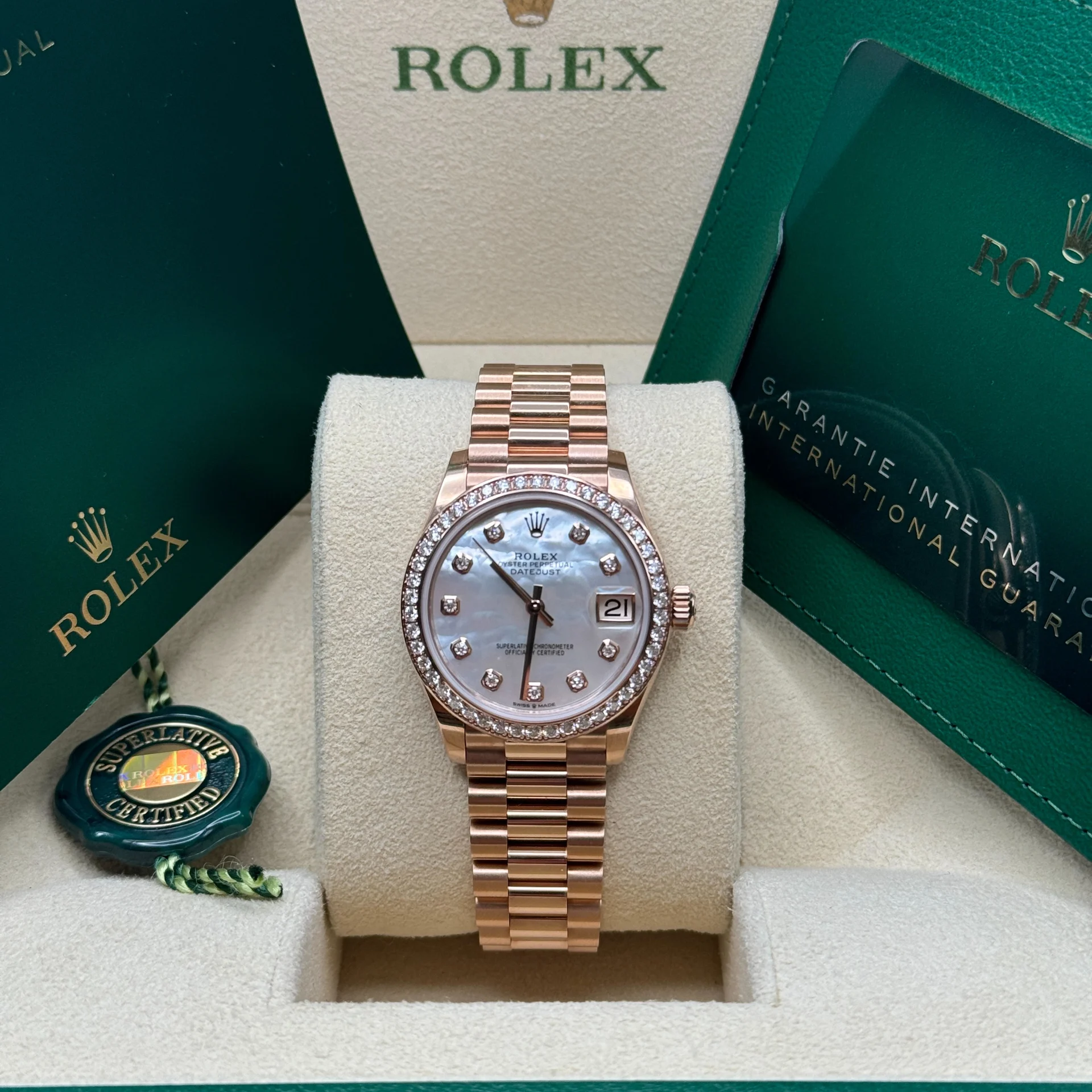 [2026 Mirror Grade]RLX Datejust m278285RBR-0005 Mother-of-Pearl 31mm Dial