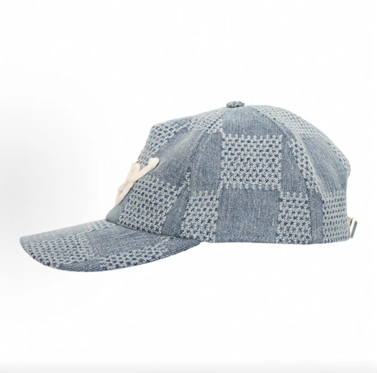 Louis Vuitton Check Denim LV Logo Baseball Cap