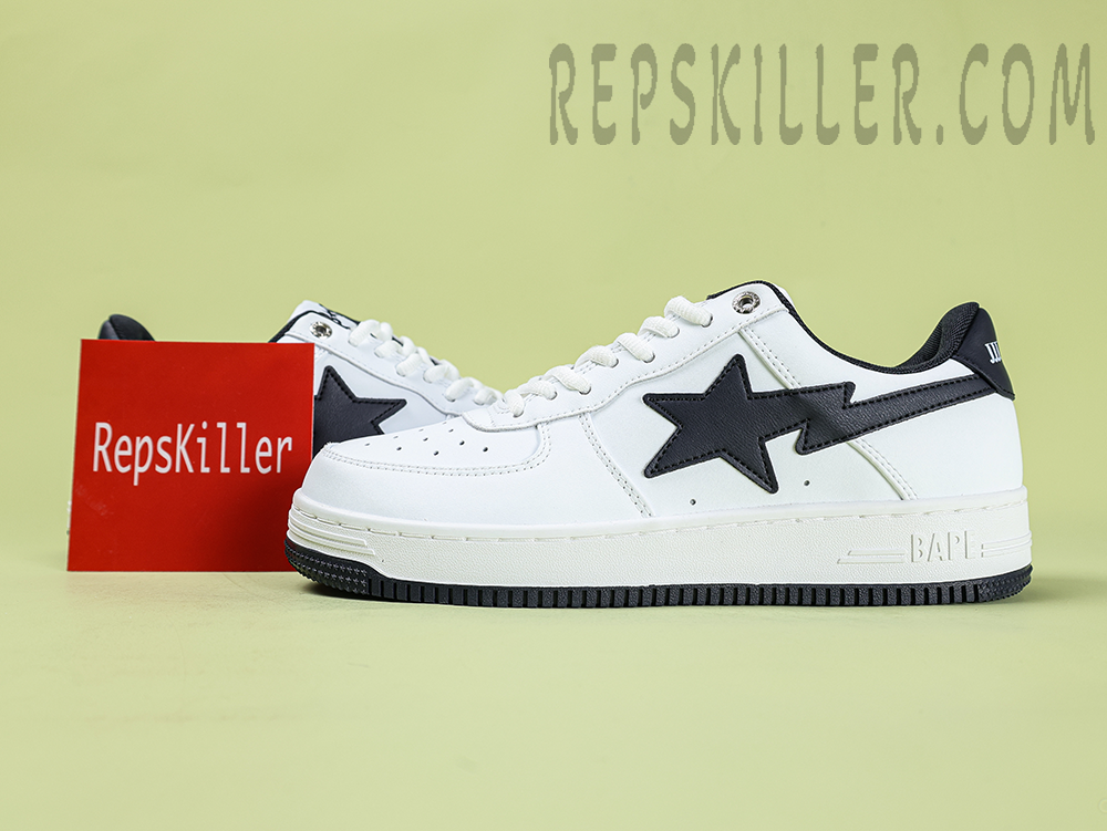 A BATHING APE BapeSta JJJJound White/Black Low Sneakers