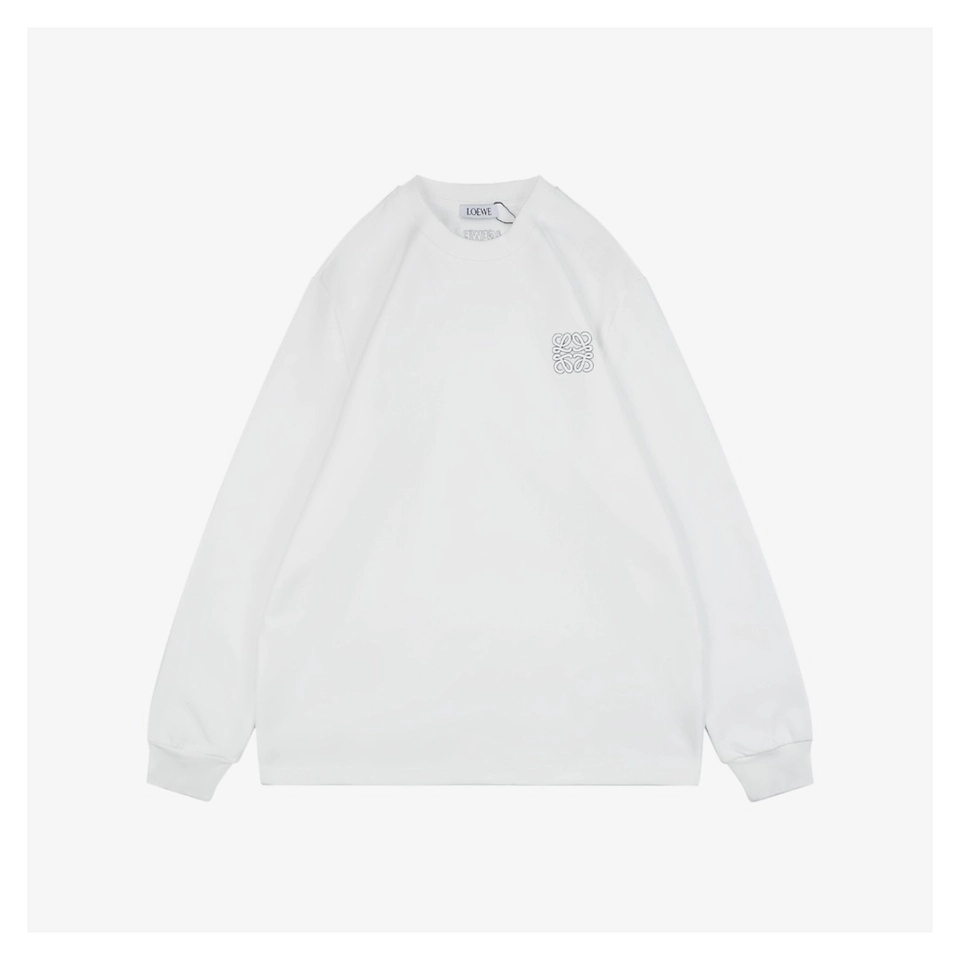 L Anagram Embroidered Cotton Sweatshirt (Black/White)