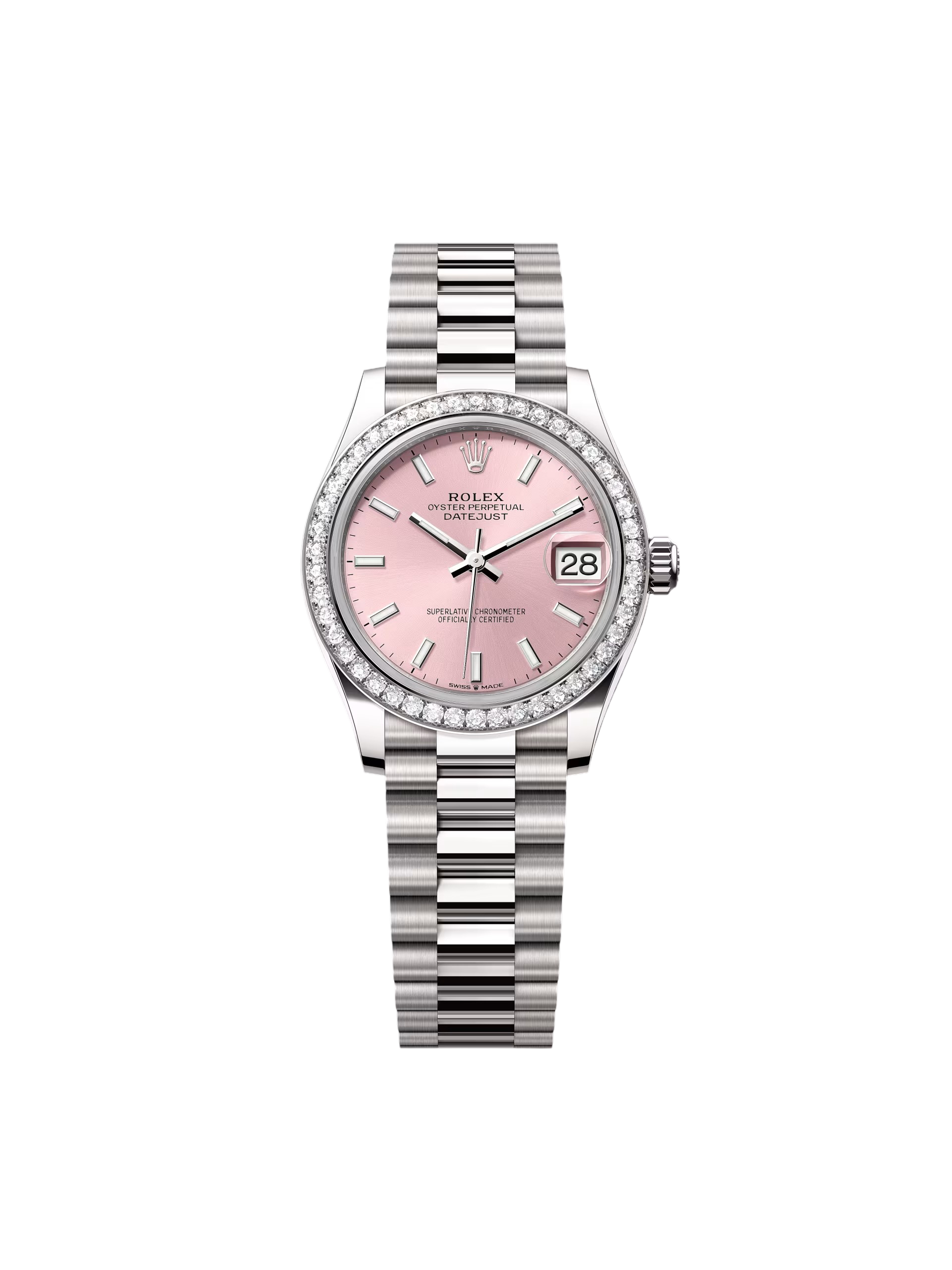 [2026 Mirror Grade]RLX Datejust m278289RBR-0013 Pink Dial White Gold President Watch