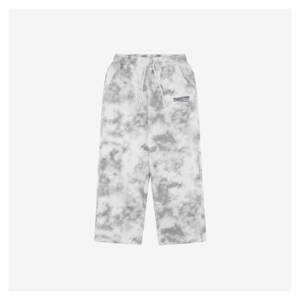 Blcg Tie-Dye Embroidered Cola Logo Pants (White/Grey)
