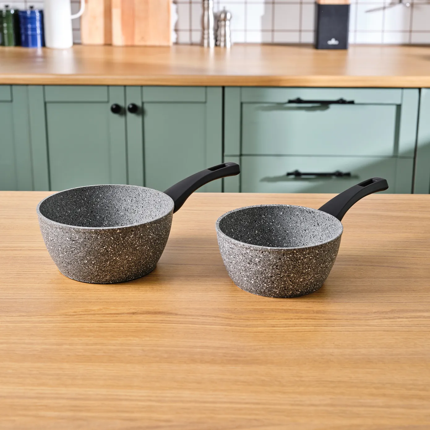 Biogranit Induction Milk Pot Set Karaca Gris, 2 pièces