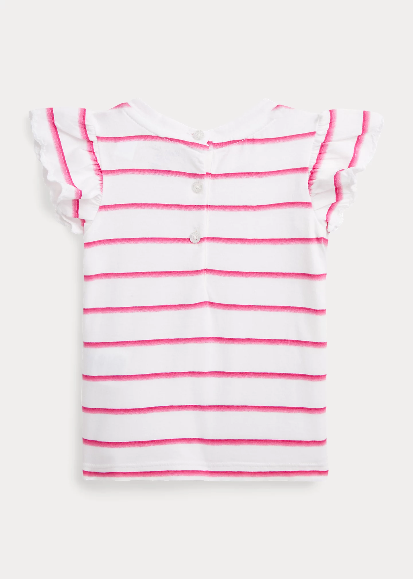 Striped Ruffled Cotton Jersey Top
