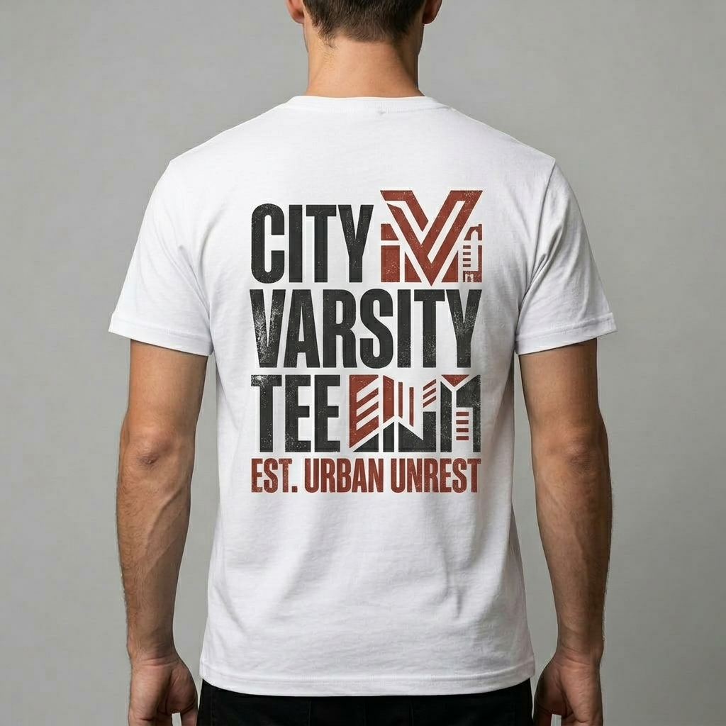 City Varsity Tee, Vintage Athletic Graphic T-Shirt, Unisex Streetwear Shirt CityTee7