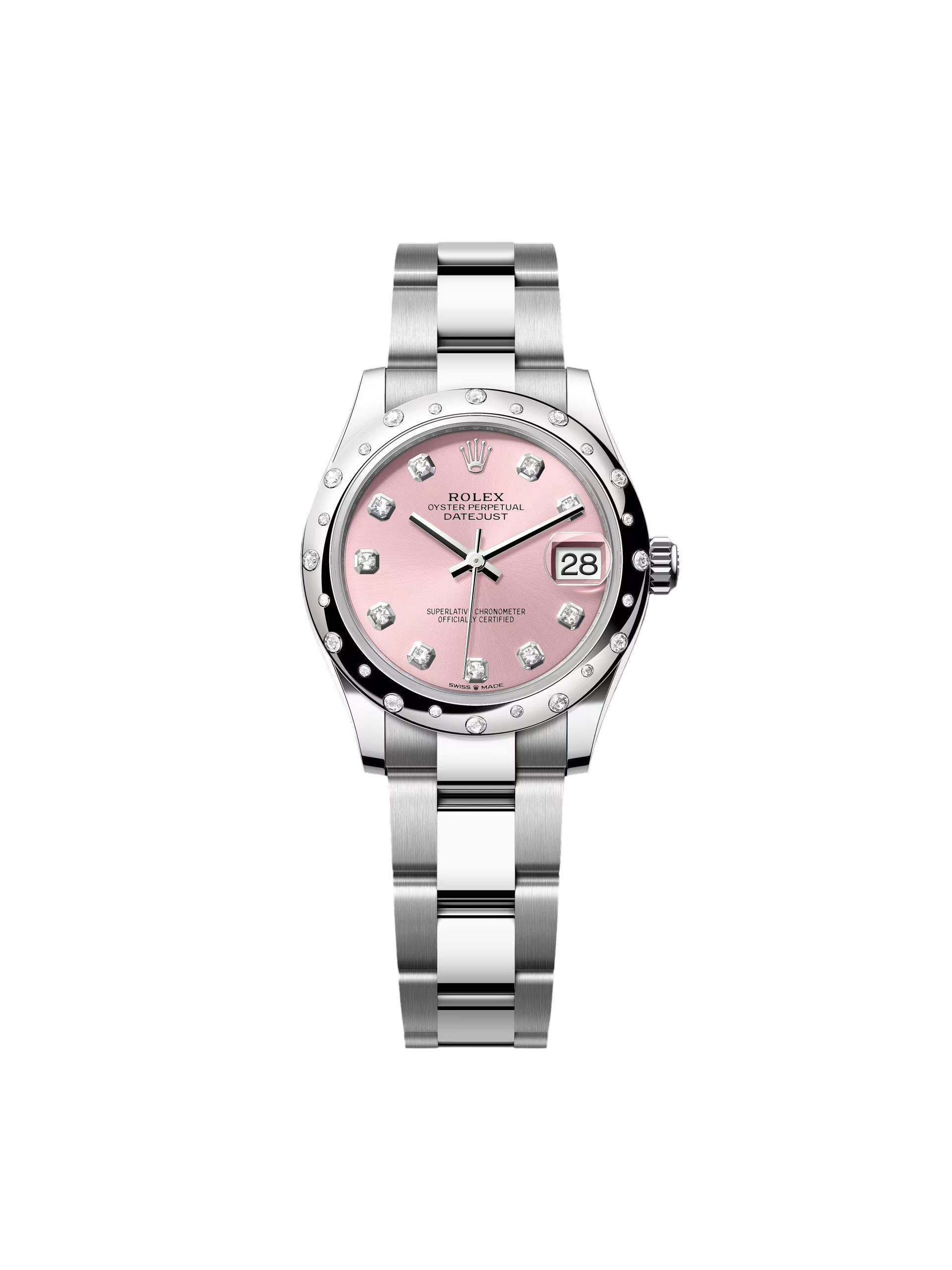[2026 Mirror Grade]RLX Datejust m278344-0033/0034 Pink Dial 31mm Domed Diamond Oyster Watch