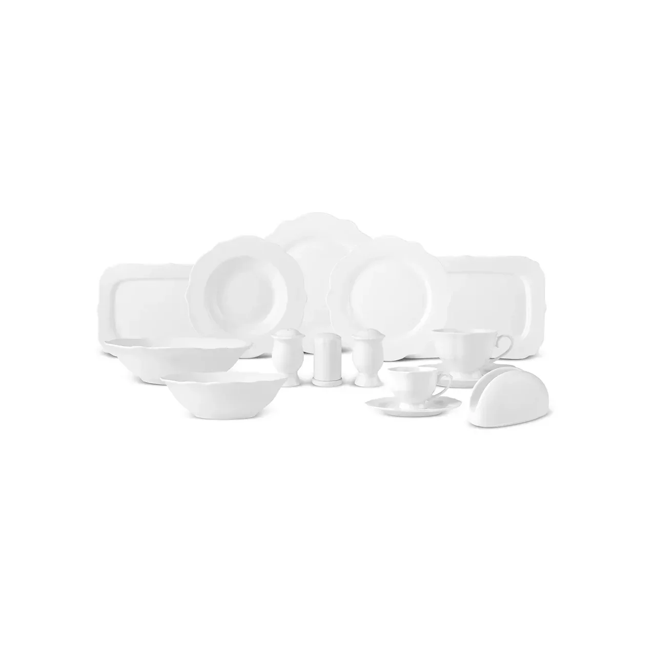 Service de Table Karaca Vera Blanc pour 12 Personnes, 59 Pièces