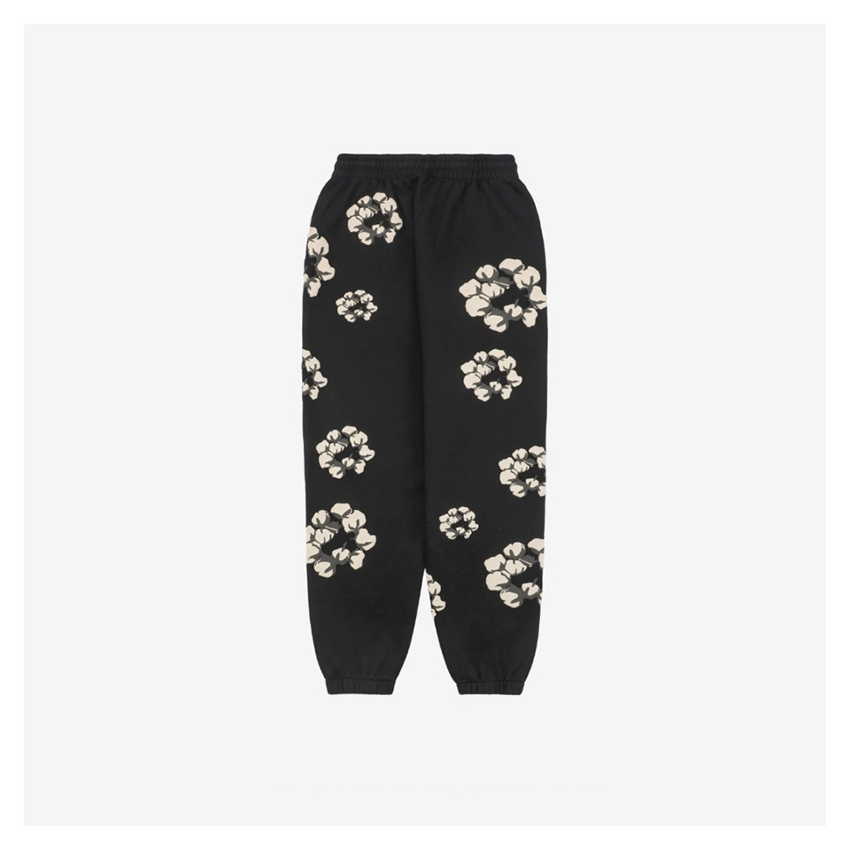 Denim Tears X CPFM Cotton Wreath Puff Print Sweatpants Black
