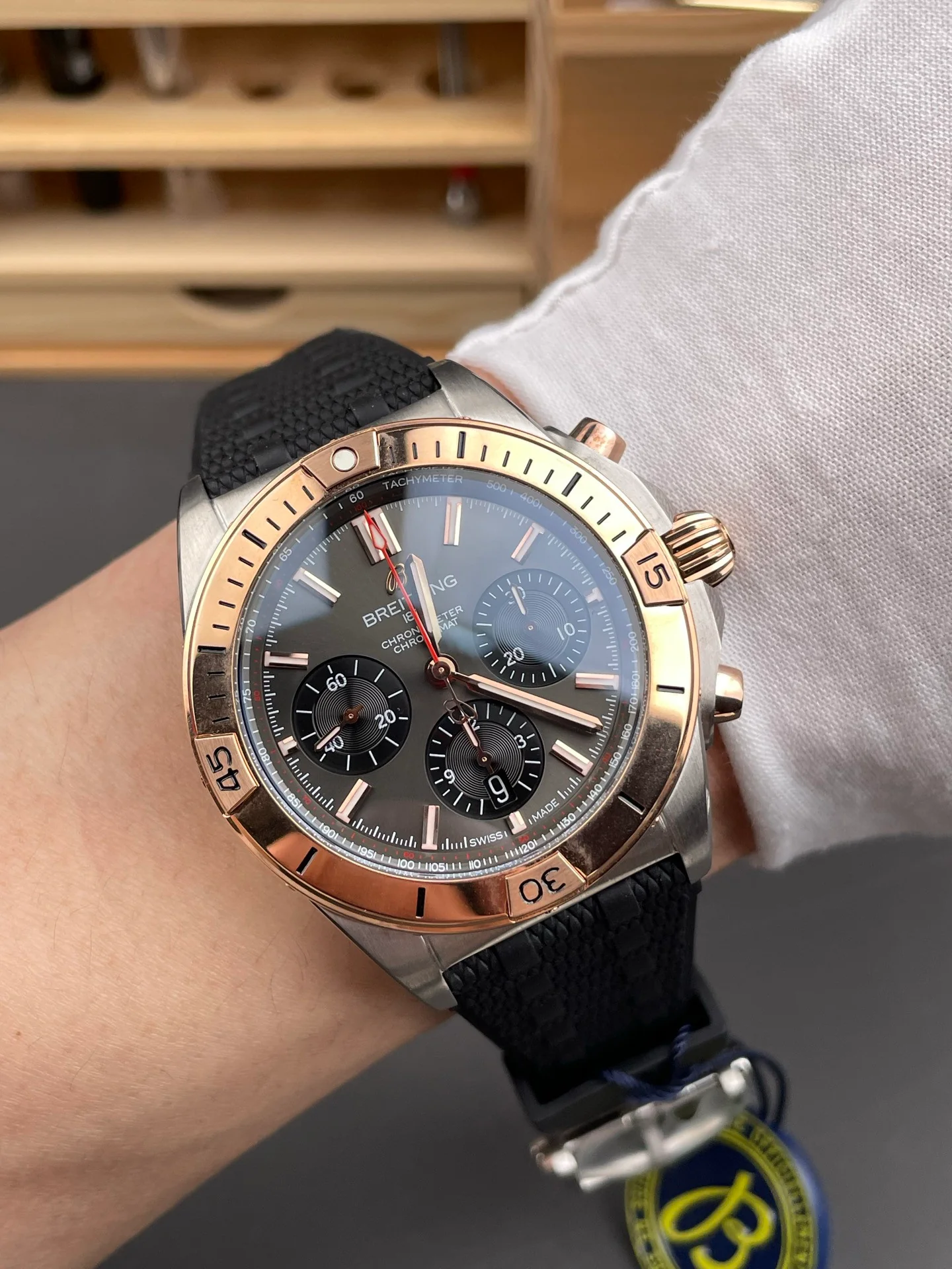 Chronomat B01 Two-tone Rose Gold Grey Dial