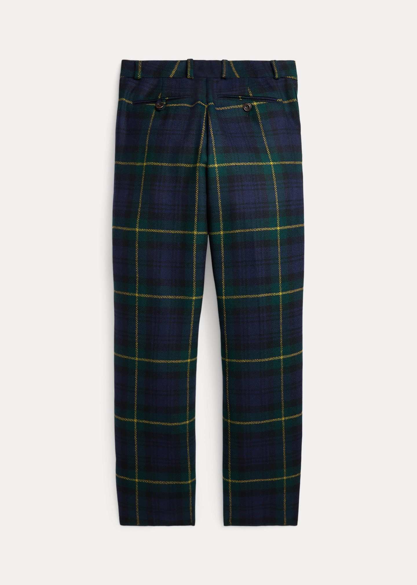 Plaid Wool Twill Trouser
