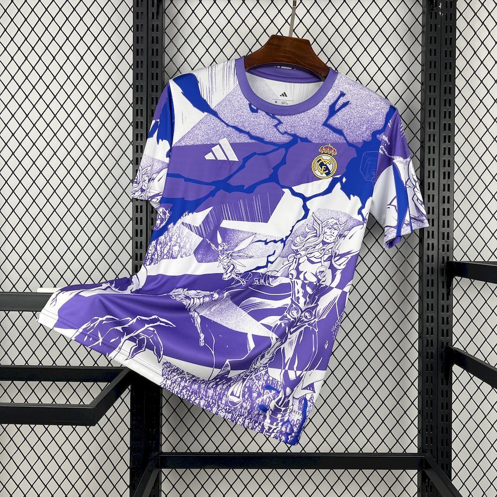 Real Madrid Soccer Jersey Pre-Match Marvel Custom Shirt 2025/26