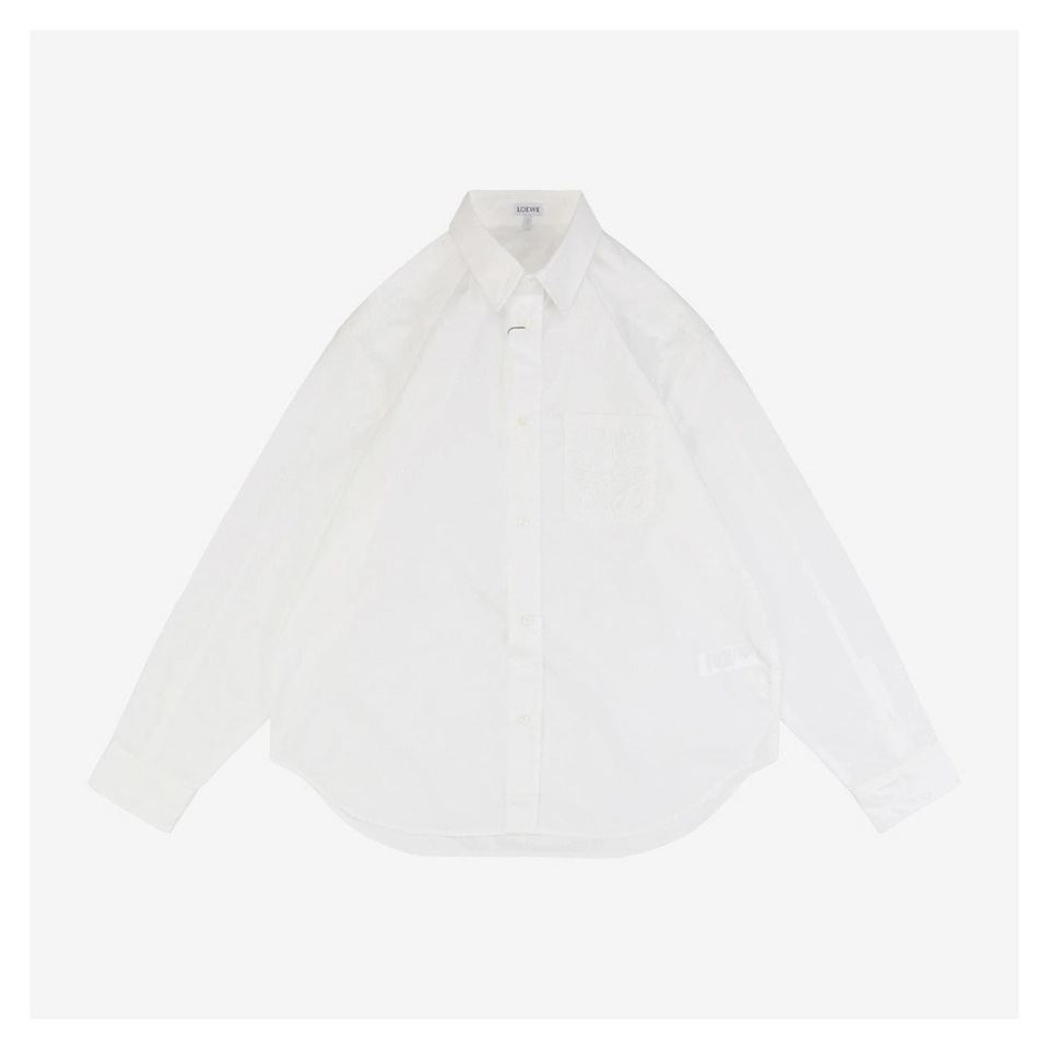 L Embroidered Anagram Logo Pocket Shirt (Black/White)