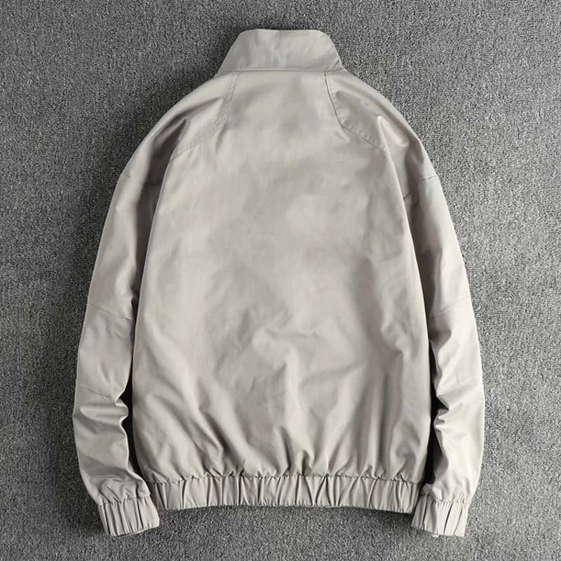 Autumn and winter new simple tooling stand collar jacket men’s retro trend cardigan casual coat